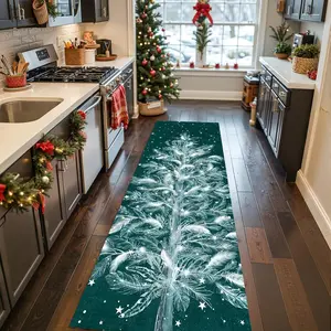 Christmas Tree Print Rug, Holiday Decoration, Multiple Color Patterns, Soft Durable, Indoor Outdoor Use, Home Decor, Decorative Rugs