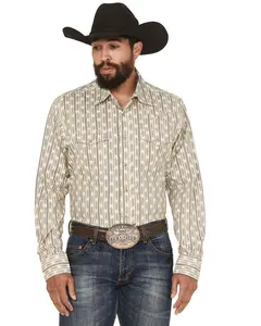 Wrangler Men's Retro Men'S Southwestern Print Long Sleeve Snap Western - 112369843