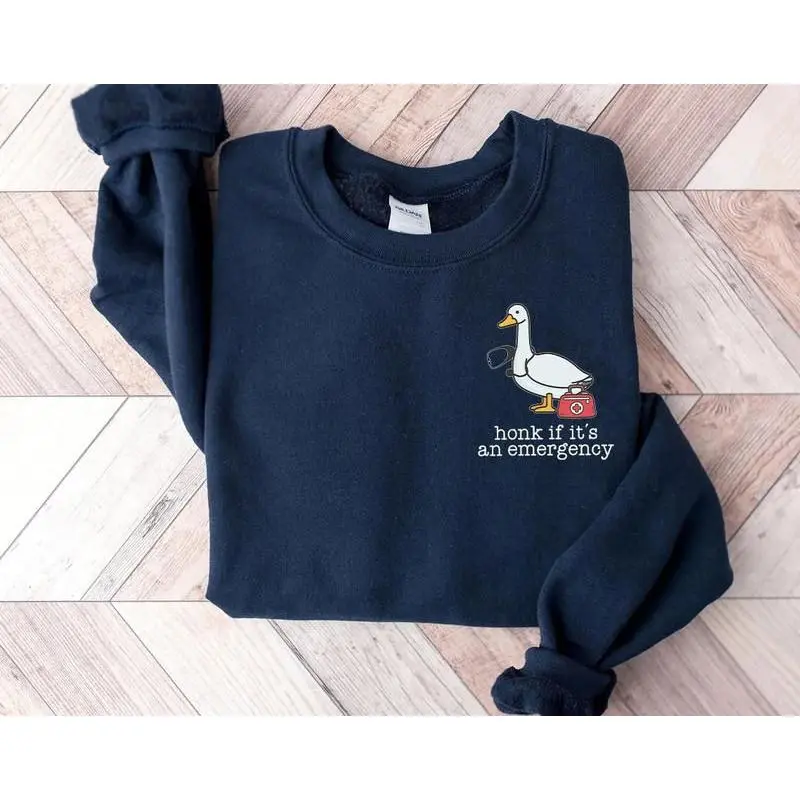 Silly Goose Nurse Crewneck, Emergency Nurse Sweatshirt, EMT Gifts, ER Nurse Sweater, Medical Technician Shirt, Nurse Gift, Unisex Casual Wear Tops