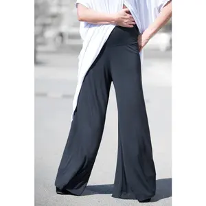 Wide Jersey Pants Andrea - Comfortable Cotton Fit, Soft and Breathable, Maxi Style, Ideal for Women's Wear