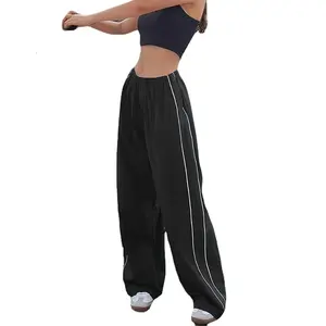 Women's Sporty Sports Bottoms - Comfortable Casual Trousers with Elastic Waist, Stylish Side Drawstrings, Multi-Color Options - Versatile for Lounging, Shopping