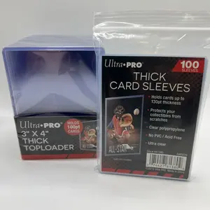 Ultra Pro 3X4 100pt Point Toploaders 1 Pack of 25 and 100 Thick Sleeves