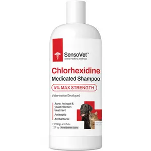 Chlorhexidine 4% Max Strength Shampoo Medicated Shampoo for Dogs & Cats - Hot Spot, Yeast, Mange, Skin Infection