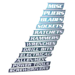 ColKy 12-Piece Magnetic Toolbox Label Badges - Metal Flake & Chameleon Color Changing for Tool Carts, Chests, Drawers, Cabinets - Ideal for Garage Pros, Mechanics, Hobbyists & DIYers