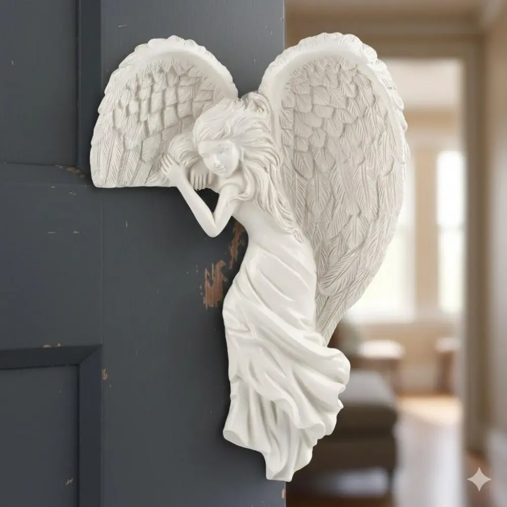 Angel Wings Memorial Wall Sculpture, Custom Engraved Resin Wall Art, Home Decor for Living Room Entryway, Damp-Proof Crack-Resistant Decorative Keepsake.