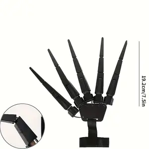 2PCS Scary Retractable Devil Finger Claws Set, 3D Printed Halloween Costume Accessories for Witch, Ghost & Horror Cosplay Men's and Women's