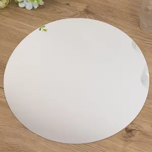 10-Pack Candle Plate Circle Acrylic Mirror Tray Silver Round - Event Centerpiece Decor 14"