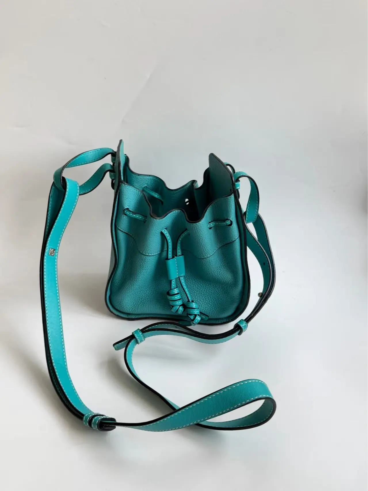 Pre-owned Loewe Hammock Mini Bag in Lake Green. Classic Convertible Design, Can Be Carried as a Handbag, Shoulder Bag, or Crossbody Bag.