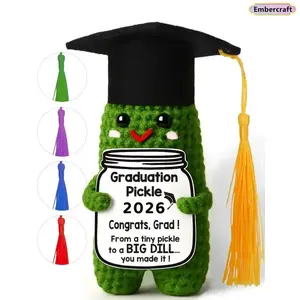 Funny Handmade Crochet Pickle Keychain - Personalized Graduation Gift for Class of 2026 - Unique Keychain for College, High School Celebrations