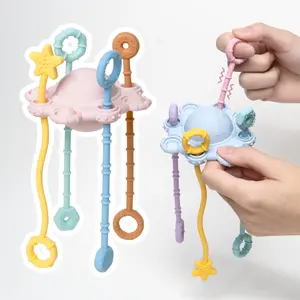 Montessori Pull String Toy, 1 Count Baby Sensory Toy, Baby Teething Toy, Easy To Clean Design Baby Toy, Educational Toy for Toddlers