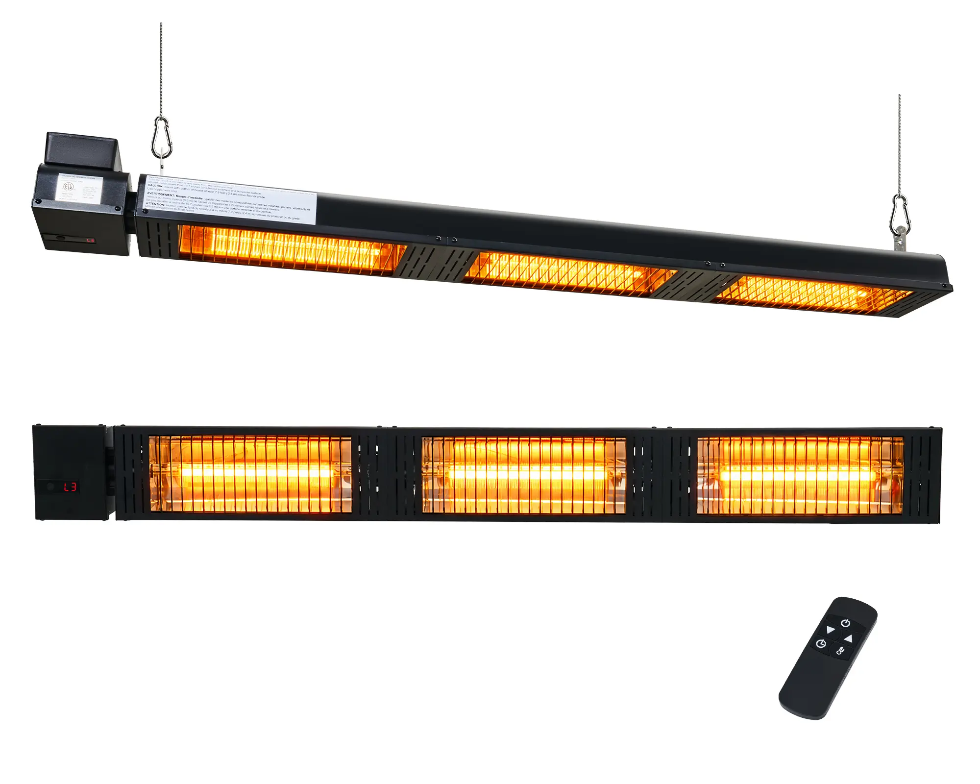 AMERLIFE 1.5/3/4.5/6 KW Electric Patio Heater, Carbon Fiber Infrared Heater, 3 Heat Levels, Remote Control, 24H Timer, Adjustable Angle, IP54 Waterproof, Wall/Ceiling Mount for Commercial Patio & Garage/Christmas Gifts/Best Gift Ideas/Cozy Home