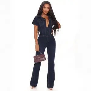 Summer Spring Clothes 2025 New Demin Overalls Women Jumpsuits Mom Jeans One Piece Long Pants Y2k High Waist Single Breasted Rompers Streetwear Party Club Work Womenswear Check Light Trouser Gamis