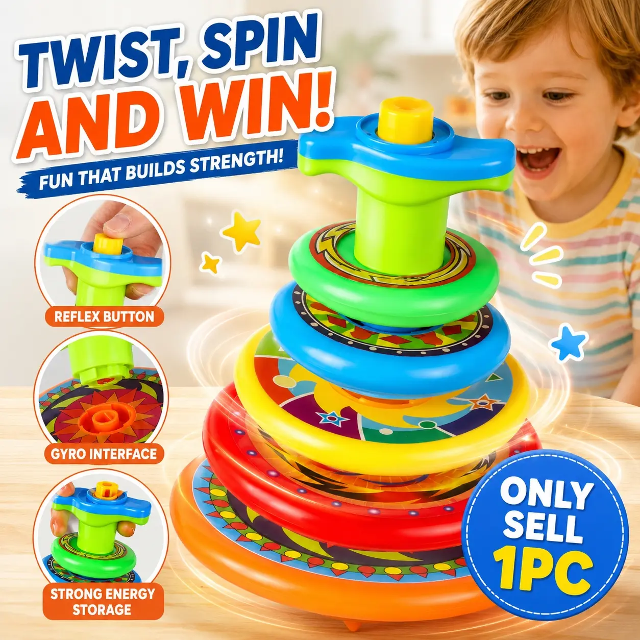 1 set interactive spinning top kit sensory spinner circle Round teaching supplies, exercises interactive learning ability early education materials, suitable for classroom and home use