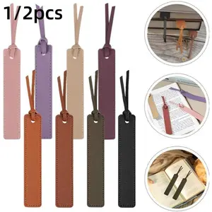 1/2Pcs Leather Bookmark, Classic Stitched Bookmark, Bookmarks with Leather Rope, Page Markers Reading Gifts for Book Lovers, Readers, Book Marks for Men Women