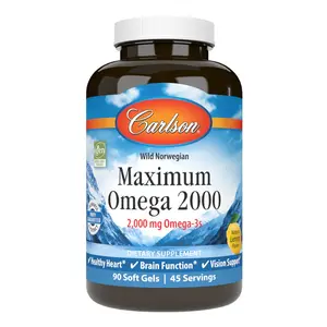 Carlson Maximum Omega 2000mg Omega-3s Lemon Softgels - 90ct 90ct Day Use