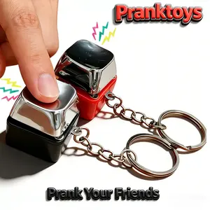 Prank Charm-Shock Button Keychain Safe Low CurrentGadget for Wake-Up Jolt Fun at Parties Office Dorms orQuick Pick-Me-Up Compact Design Laugh Surprise