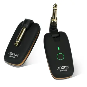 Aroma UHF Wireless Guitar System Rechargeable Audio Transmitter Receiver 7 Channels Remote Button Control Rf Remote USB Charging