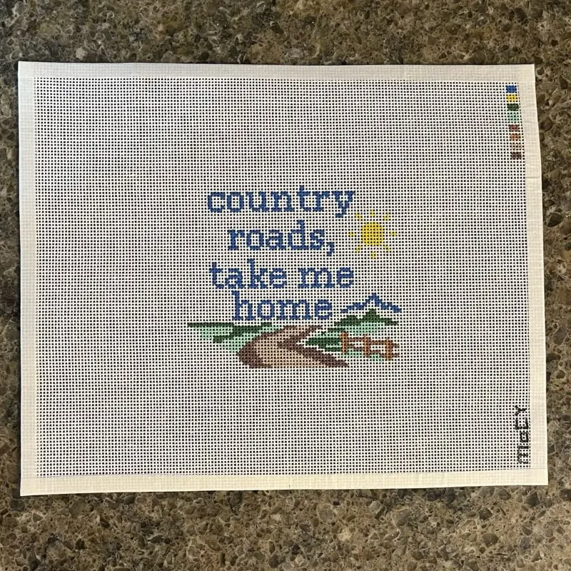 Hand Painted “Country Roads” Needlepoint Design