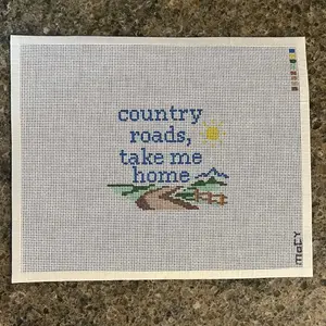 Hand Painted “Country Roads” Needlepoint Design