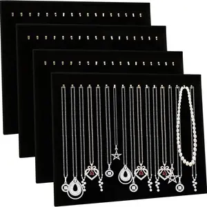 1/4Pcs Velvet Necklace Display Stand, 17 Hooks Jewelry Rack, Craft Fairs & Jewellery Shows, Bracelets Anklets Necklaces Chains