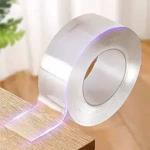Ultra-Strong Double-Sided Adhesive Tape, Transparent Nano Tape Multi-Purpose Sticky Pad for Easy Picture Hanging and Waterproof Wall Stickers
