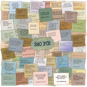 240PCS Vintage Motivational Quote Stickers, Typewriter Style Literary Inspirational Famous Word Stickers for Scrapbook Journaling Planner Bullet Journal DIY Supplies