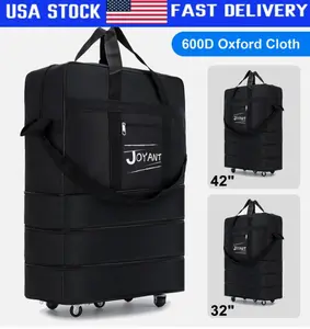 Expandable Duffle Luggage Bag Foldable Travel Suitcase 32"/42" w/ Rolling Wheels