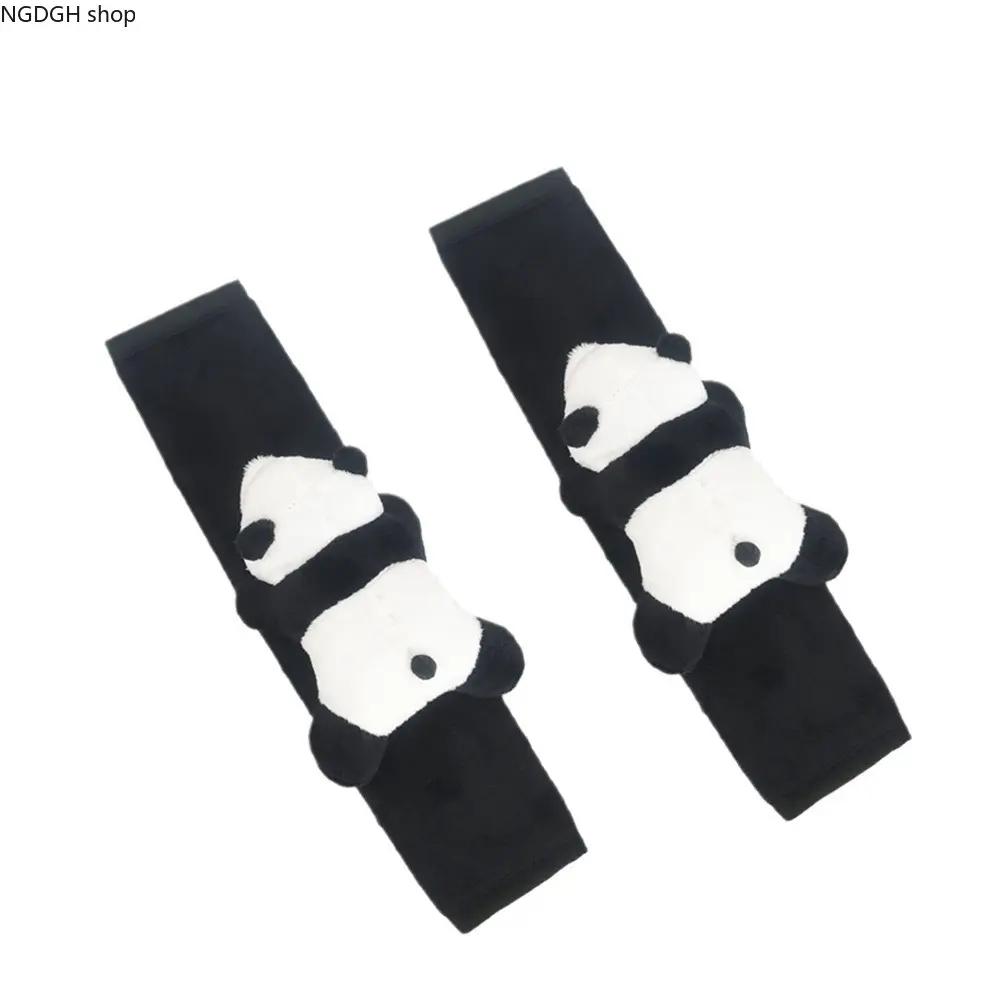 Cute Panda Plush Car Accessory Set, Soft & Universal Fit, Perfect for Steering Wheel, Seat Belt & Mirror Covers, Adding Whimsical Vibes to Your Daily Commute, Accessories For Car, Cute Car Accessories
