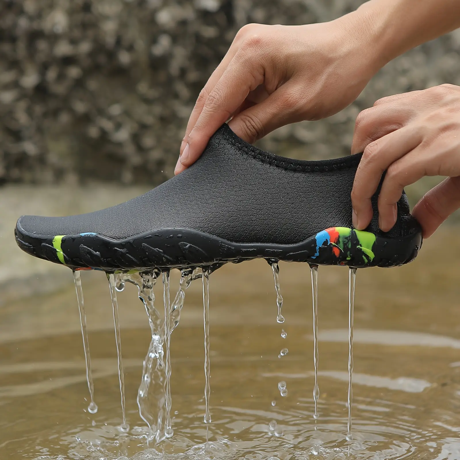 Amphibious Water Shoes for Men & Women, Quick-Dry Breathable Fabric Slip-Ons with a Lightweight Non-Slip Sole for Hiking, Beach & Swimming, Slip On