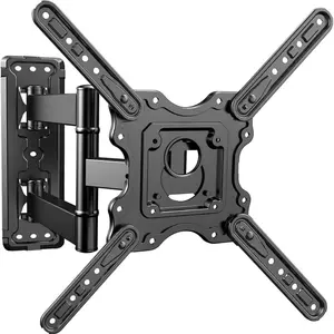 Universal Full Motion TV Wall Mount Bracket - Fits 26-55 Inch Samsung, Vizio, Sharp, TCL HDTVs - Adjustable, Swivel, Tilt, and Leveling - Black