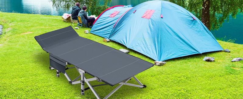 Naudacaa Folding Camping Cot with 2-Sided Mattress – Heavy-Duty, Portable Guest Bed for Camping, Travel, Outdoor & Indoor Use, Supports up to 880 lbs Blue Naudacaa Folding Camping Cot with 2-Sided Mattress – Heavy-Duty, Portable Guest Bed for Camping, Travel, Outdoor & Indoor Use, Supports up to 880 lbs Blue