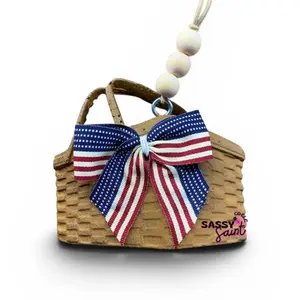 Sassy Saint Vintage Basket Freshie-Handcrafted Premium Air Freshener for Car Home or Small Space with Unique Designs Long-lasting Fragrance 4-8 Weeks Granny Chic Vintage Style Patriotic American