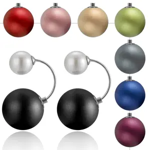 Fashion Ball Earrings Set for Women, Pearl Earrings, 6/16 Pcs Interchangeable Colorful Beads, Hypoallergenic and Lightweight, Good Gift Choice