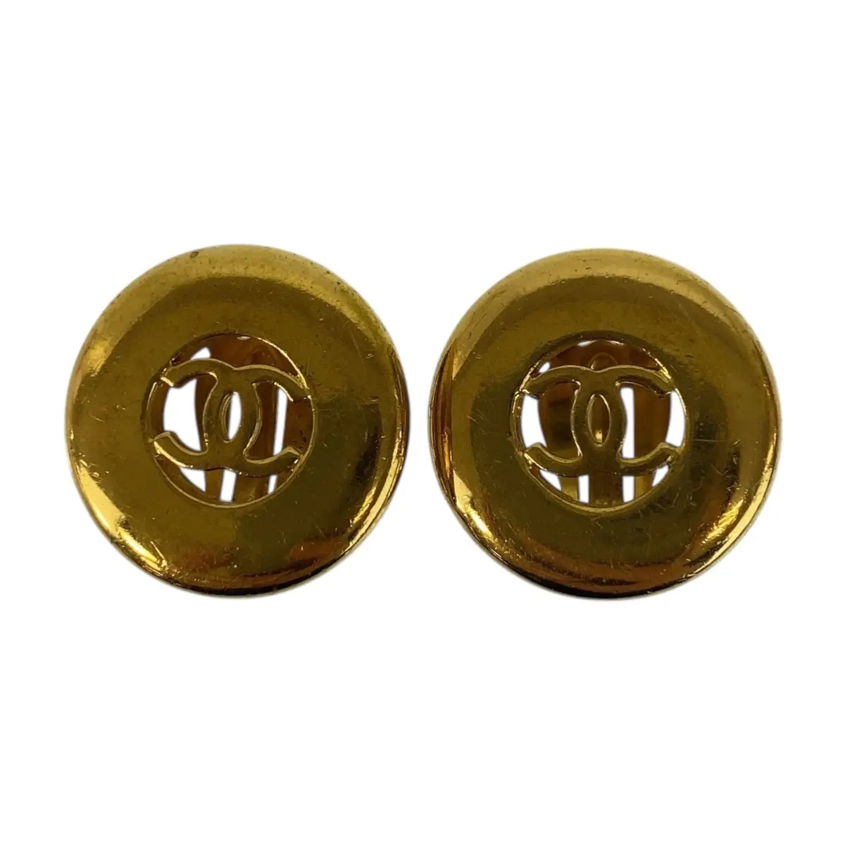 Pre-owned CHANEL Brass Small Leather Goods Coco Mark Earrings