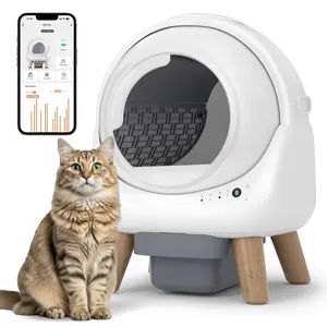 Automatic Litter Box, Self Cleaning Litter Box for Multiple Cats with App Control, Dual Safety Protection, Odor-Free Waste Disposal, Includes Trash Bags, White