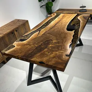 [OSM010] Olive Wood Epoxy Table custom epoxy river slab table, Executive Desk, Custom Large Epoxy River Table, Solid Wood Slabs Table, Large Computer Office Desk Workstation, Business Furniture for Home Office