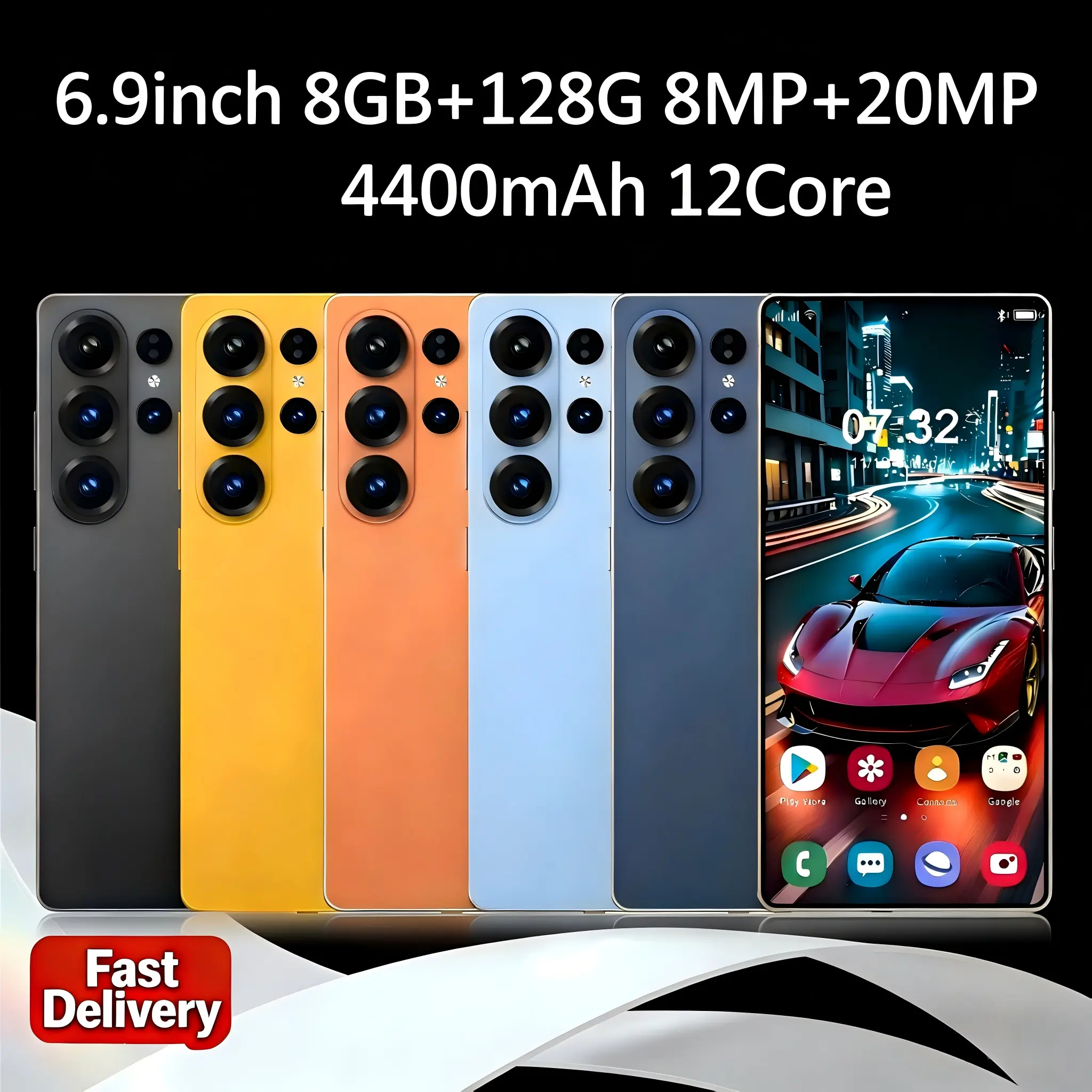 S26 Ultra Smart Android Phone, 6.8 Inch Screen, Dual Sim Slot, Octa-Core Cpu, 4g Network, 6GB RAM, 64GB Storage, 4500mah Battery, 8+20mp Camera, Cellphone