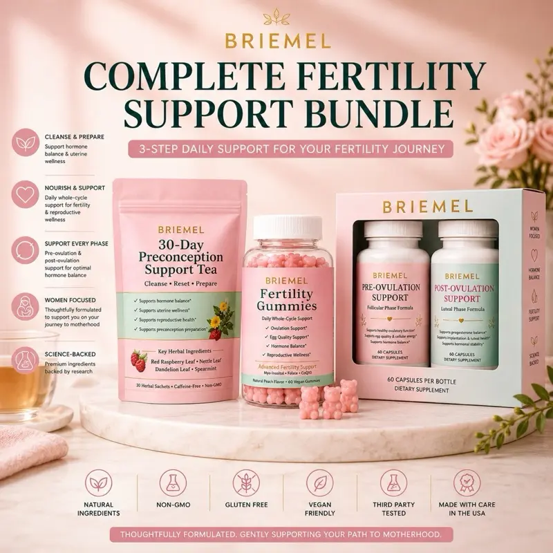 Fertility Support Supplement Bundle, Healthcare Nutrition & Wellness Vitamin-Mineral Supplement Pack