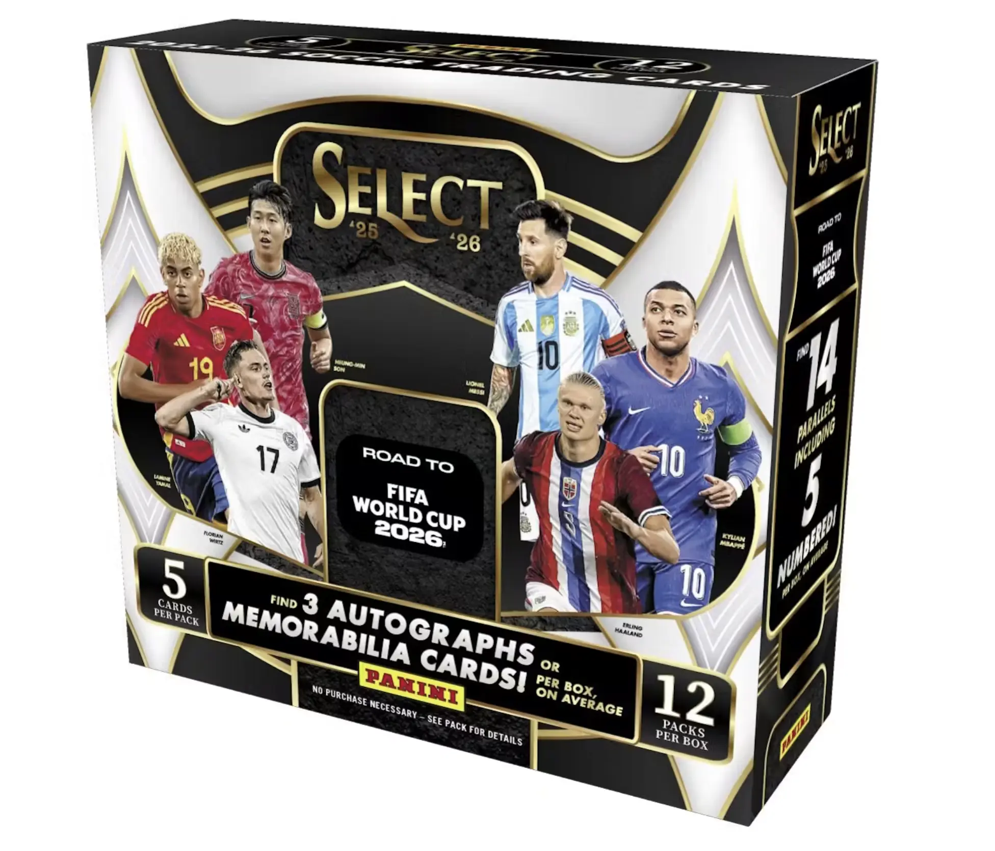 2025 - 26 Select Road to the World Cup Soccer Hobby Box - 12 Packs / 5 Cards per Pack - Stained Glass and 3 Auto & Mem - Shipped Sealed or Ripped Live.