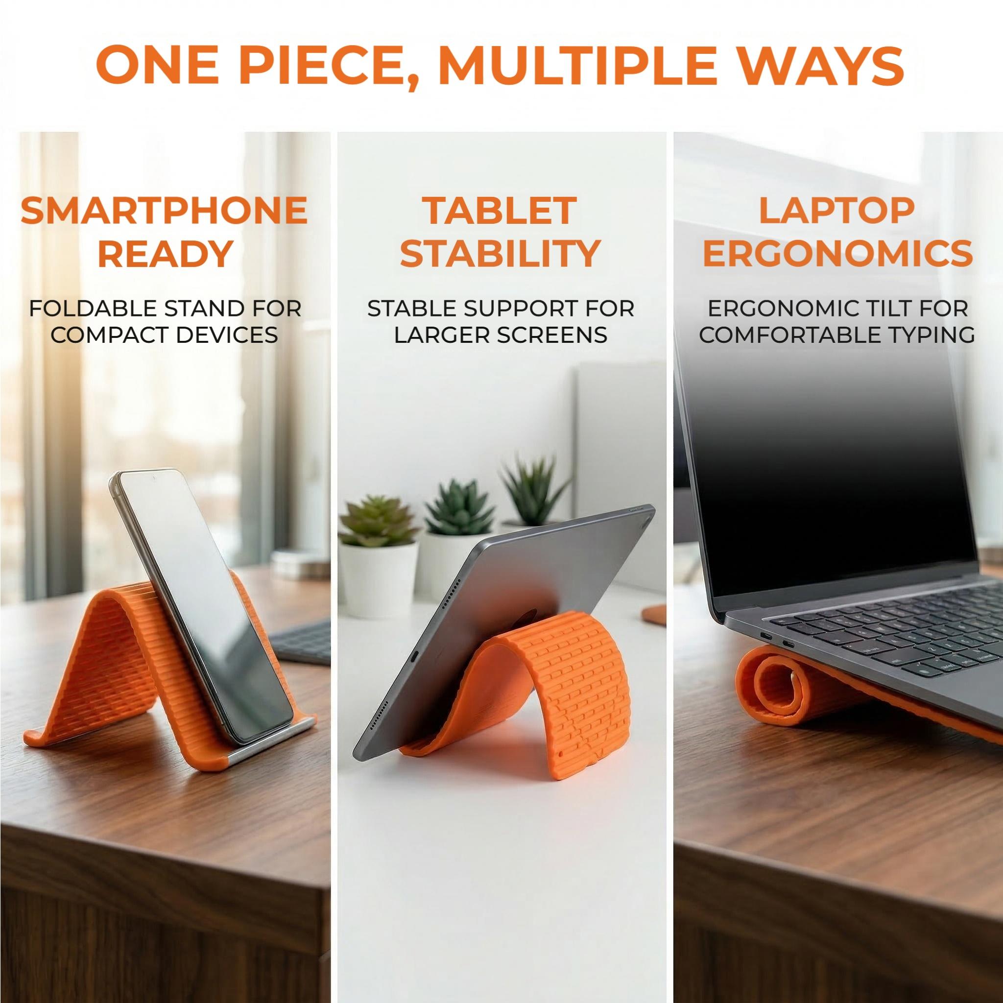 Flexible Silicone Aluminum Phone holder stand, Bendable Rollable Foldable Design, Universal Adjustable Anti-Slip Desktop Mount for Phone Tablet Laptop, Portable Ergonomic Holder for Home Office Travel-YY Flexible Silicone Aluminum Phone holder stand, Bendable Rollable Foldable Design, Universal Adjustable Anti-Slip Desktop Mount for Phone Tablet Laptop, Portable Ergonomic Holder for Home Office Travel-YY