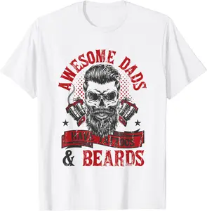 Mens Bearded Husband Awesome Dads Have Tattoos And Beards T-Shirt - Karlagarz Shop 36B09L4B9XJT