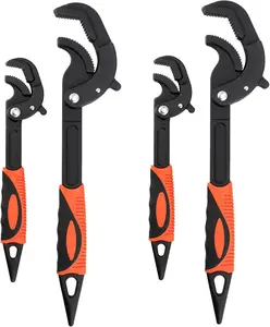 4 count 0.6''-2.4'' Multifunction Adjustable Wrenches, Self Adjusting Spanner, Quick Power Grip Pipe Wrench Set, 10 Inches 15 Inch