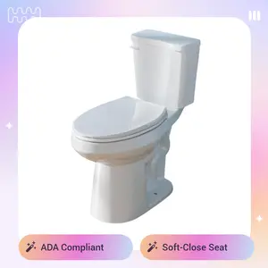 Marevia 20" Comfort Height Tall Toilet for Seniors - 19 Inch Bowl Two-Piece Toilet, ADA Compliant, 1.28 GPF Single Flush, Ideal for Pregnancy, Knee Pain & Handicapped, Soft Close Seat Included