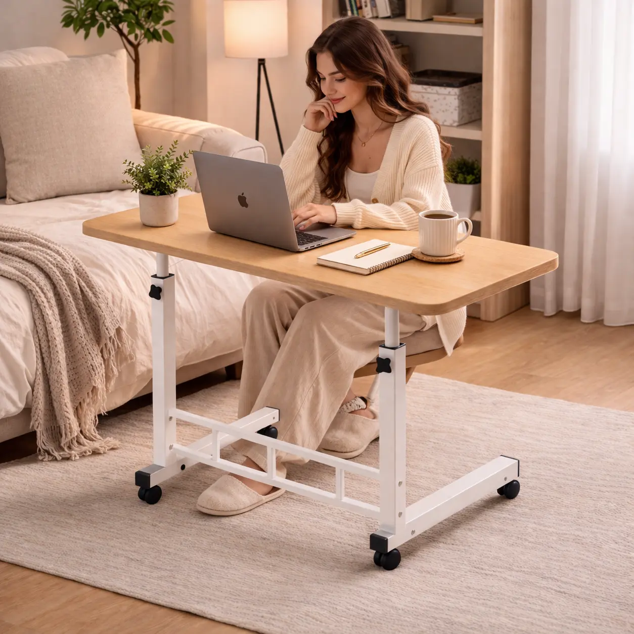 Bedside Computer Desk-Walnut