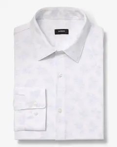 Express Slim Floral Modern Tech 1MX Dress Shirt