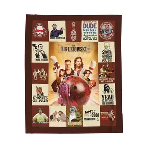 The Big Leb0wski Blanket, The Dude Retro Vintage Fleece Blanket, The Big Leb0wski Movie Thank You Blanket, Gifts For Him, Her, Film Gift Fan