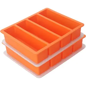 Molds Widely Use 2 Packs, Tray for , Butter Mold,Freezer Molds for Soups and Sauces (Orange)