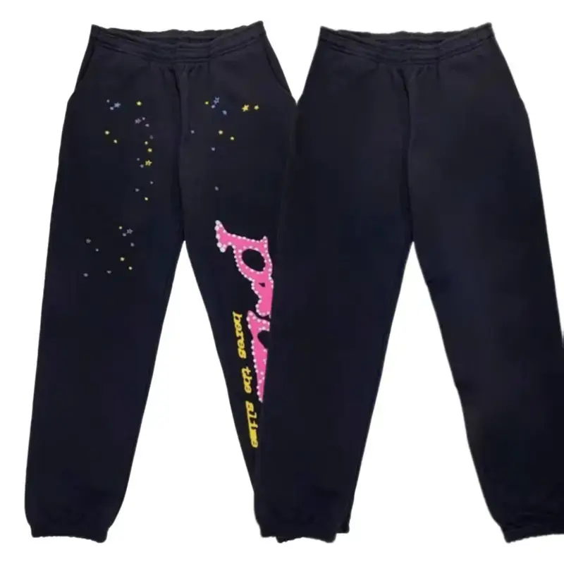 Y2k Retro Joggers pants for Men, Hip Hop Inspired Graphic Sweatpants, Loose Fit Breathable Casual Trousers, Colorful Splatter & Rhinestone Print Detail, Elastic Waist Closure, Street Style, Daily Loungewear & Outdoor Active Pants