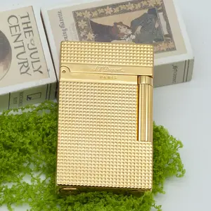 DUPONT Gold Classic Diamond Engraved Metal Brass luxury Lighter gift boyfriend