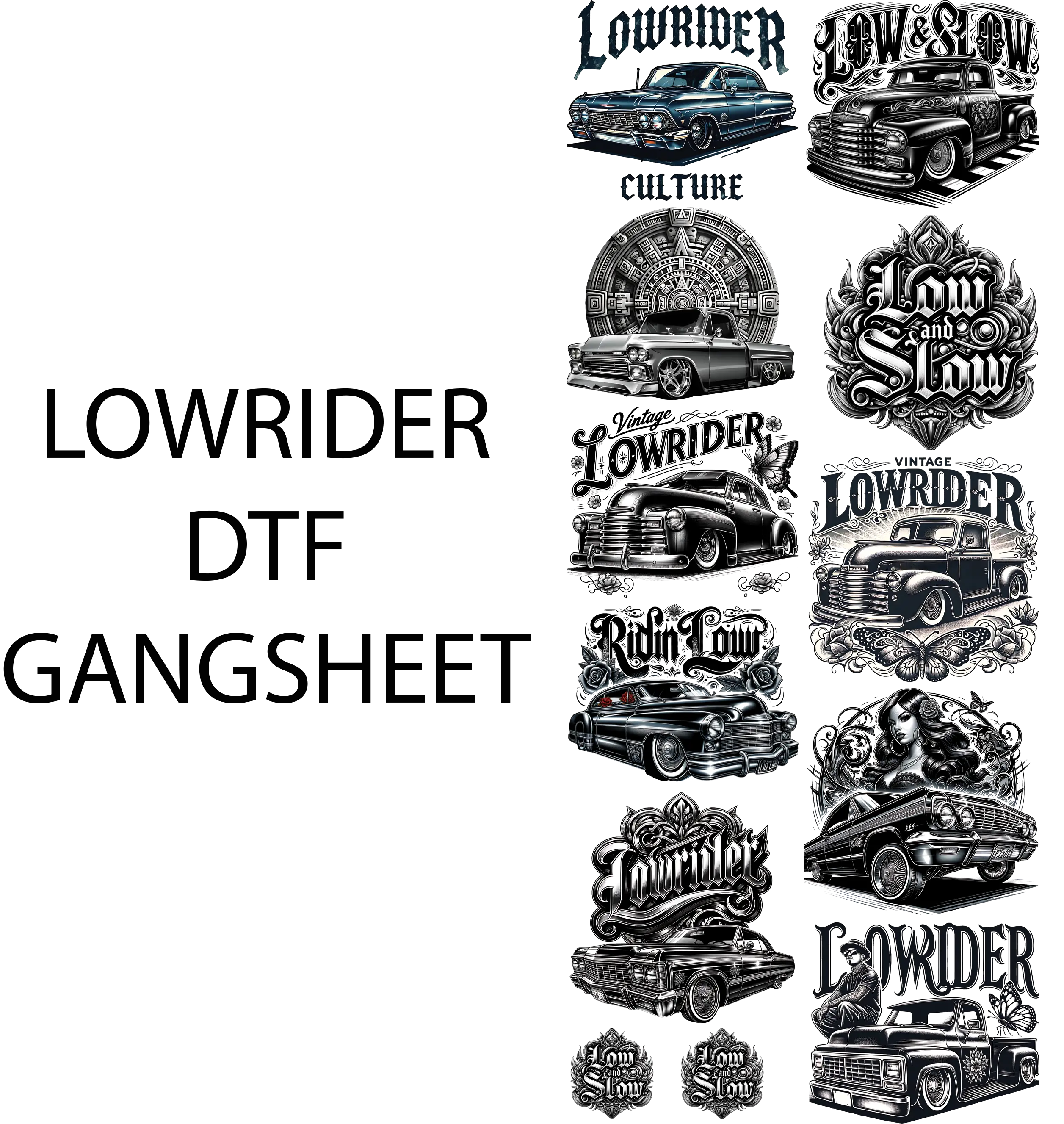 lowrider dtf gagnsheet for shirtmaking